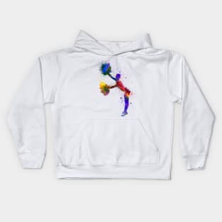 Sports cheerleader in watercolor Kids Hoodie